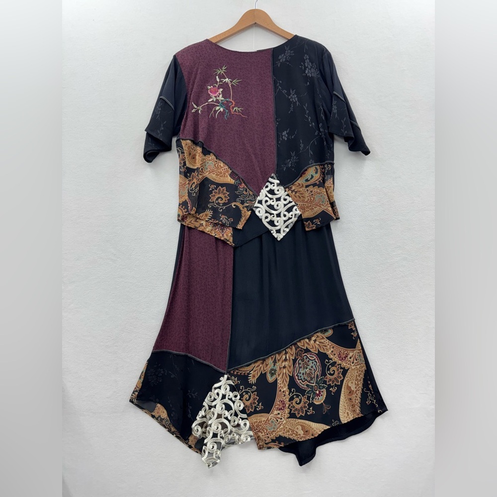 Vintage Spencer Alexis Women’s 10 Patchwork Boho Skirt Blouse Set